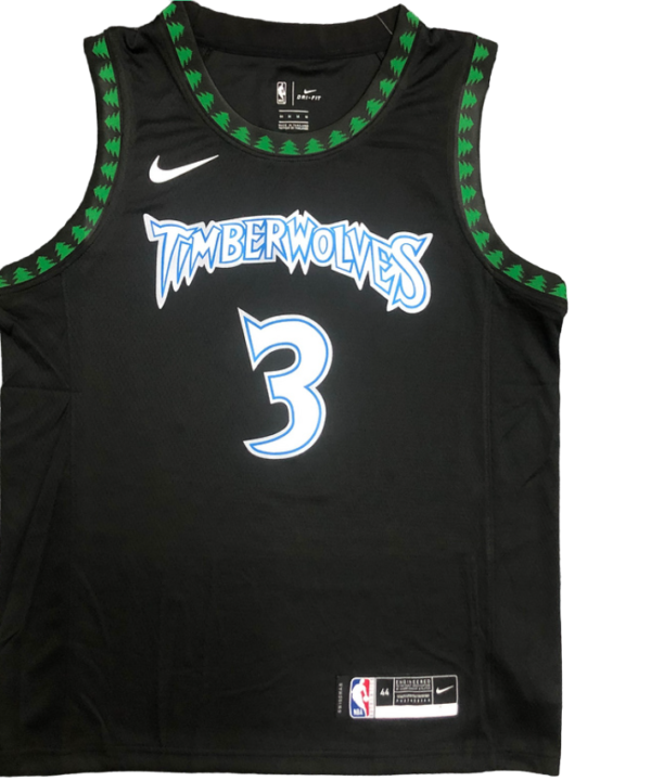 Regata NBA Minnesota Timberwolves Retrô Nike Authentic Marbury 3 - Preta