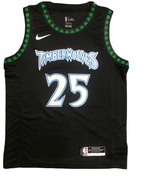 Regata NBA Minnesota Timberwolves Retrô Nike Authentic Rose 25 - Preta