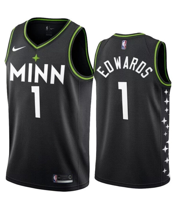 Regata NBA Minnesota Timberwolves City 20/ Edition Nike Authentic Swingman Edwards 1 - Preta