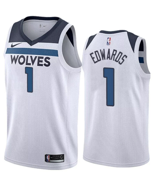 Regata NBA Minnesota Timberwolves Nike Authentic Swingman Edwards 1 - Branca
