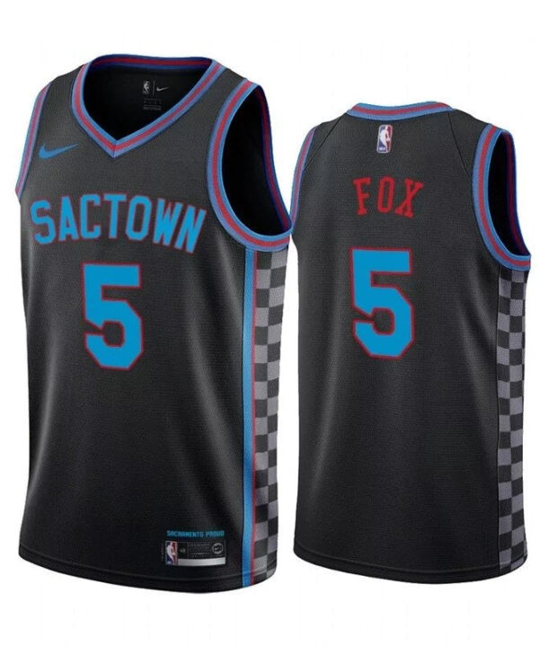 Regata NBA Sacramento Kings City Edition 20/21 Nike Authentic Swingman Fox 5 - Preta
