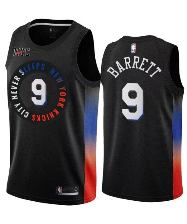 Regata NBA New York Knicks Edition 20/21 Nike Authentic Barrett 9 - Preta