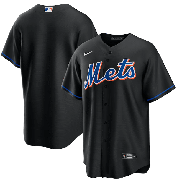 Camisa MLB New York Mets Jersey Preta Torcedor