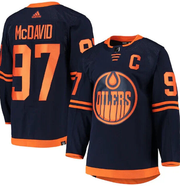 Jersey Edmonton Oilers Azul Marinho