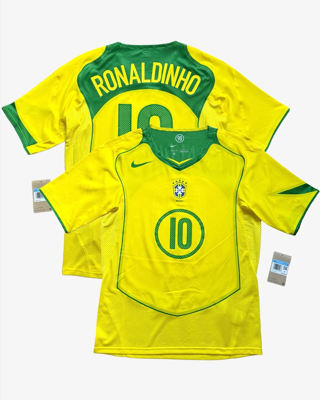 Camisa Nike Brasil Reedição Total 90 Ronaldinho Nº 10 Masculina