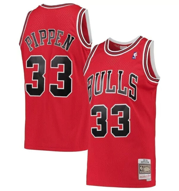 Regata NBA Chicago Bulls Retrô 1997 - 1998 Mitchell & Ness Authentic Pippen 33 - Vermelha