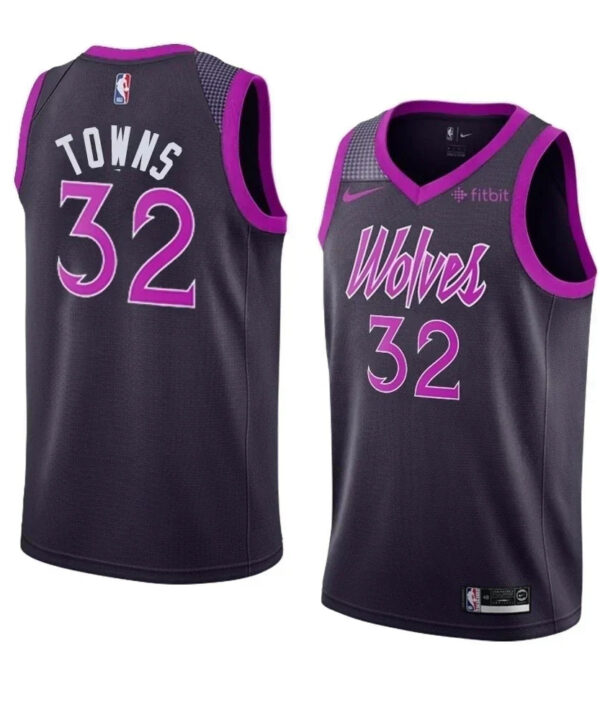 Regata NBA Minnesota Timberwolves City Edition 18/19 Nike Authentic Swingman Towns 32 - Preta