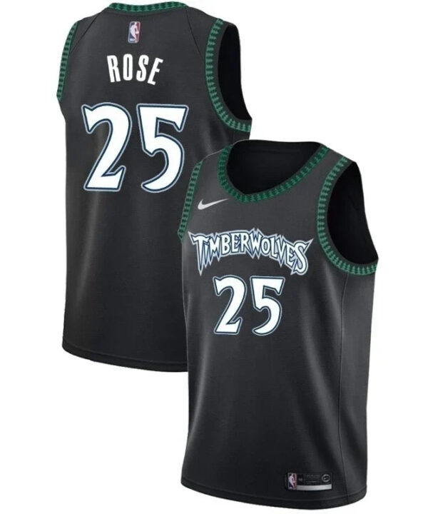 Regata NBA Minnesota Timberwolves Nike Authentic Swingman Rose 25 - Preta