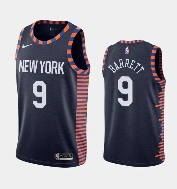 Regata NBA New York Knicks Nike Authentic Barrett 9 - Preta