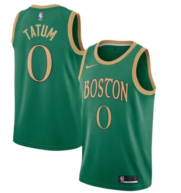 Regata NBA Boston Celtics Nike Authentic Tatum 0 - Verde e Dourado