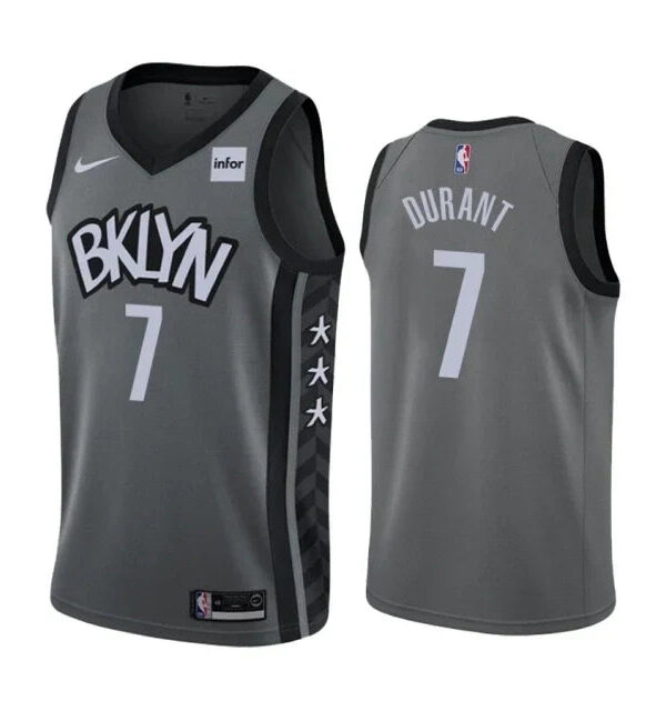 Regata NBA Brooklyn Nets Nike Authentic Durant 7 - Cinza