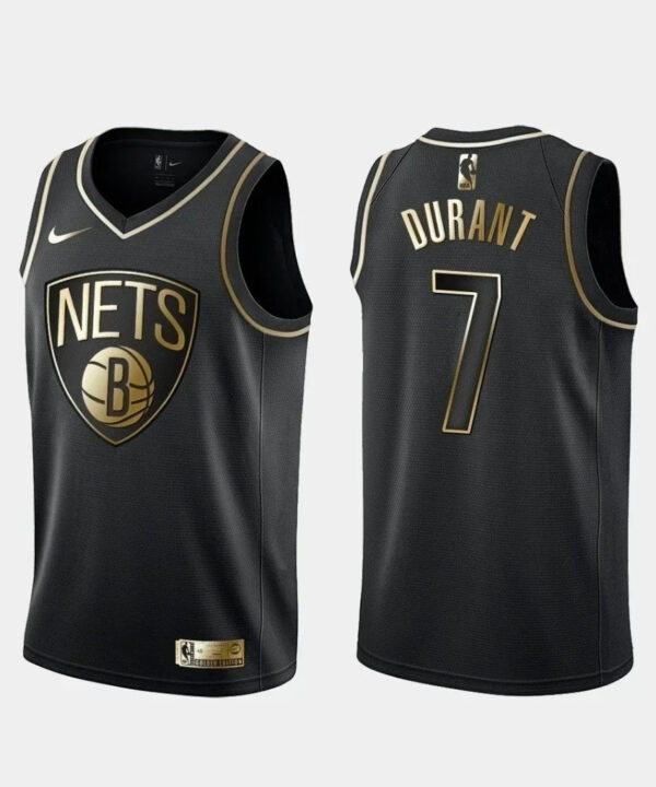 Regata NBA Brooklyn Nets Golden Edition Nike Authentic Durant 7 - Preta