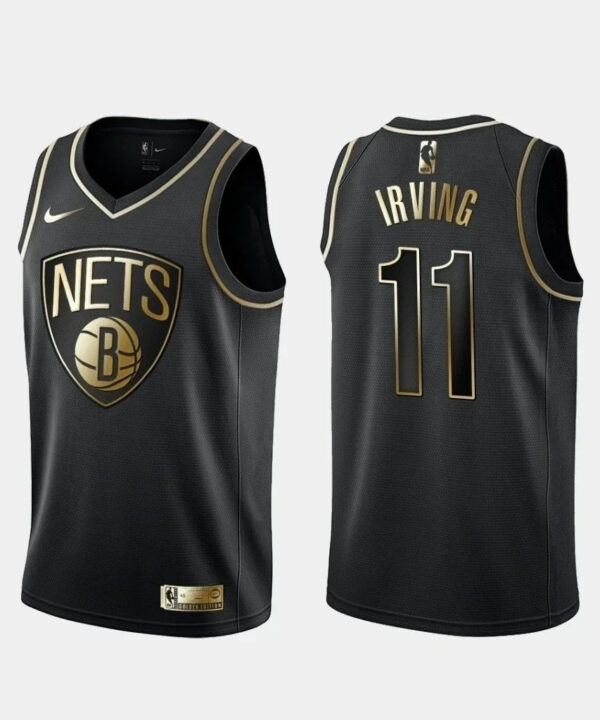 Regata NBA Brooklyn Nets Golden Edition Nike Authentic Irving 11 - Preta