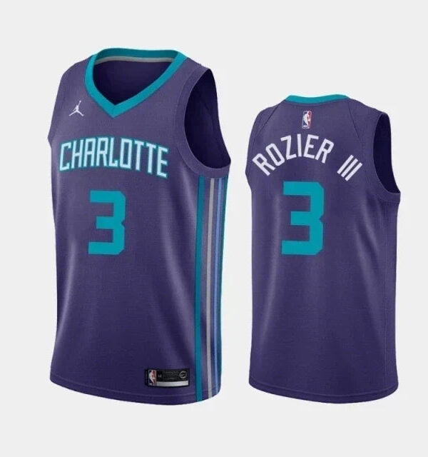 Regata NBA Charlotte Hornets Jordan Authentic Rozier 3 - Roxa