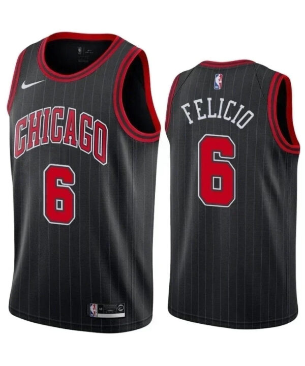 Regata NBA Chicago Bulls Nike Authentic Felicio 6 - Preta