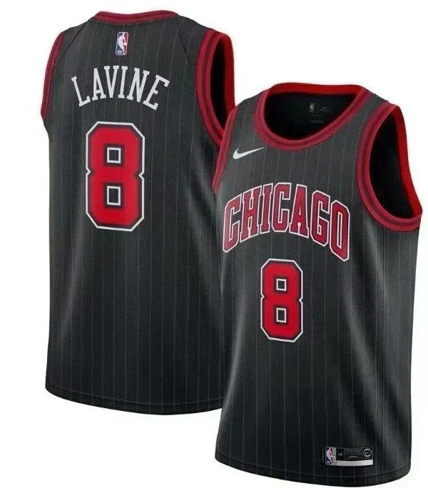 Regata NBA Chicago Bulls Nike Authentic Lavine 8 - Preta