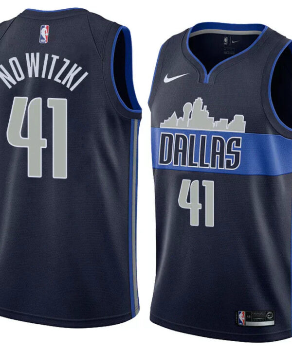 Regata NBA Dallas Mavericks Nike Authentic Swingman Nowitzki 41 - Azul Marinho
