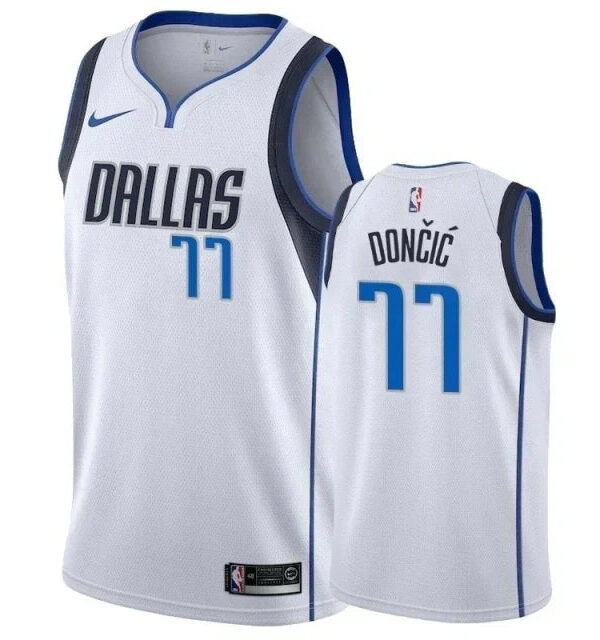 Regata NBA Dallas Mavericks Nike Authentic Swingman Doncic 77 - Branca