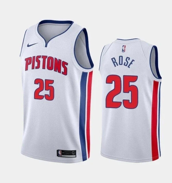 Regata NBA Detroit Pistons Nike Authentic Swingman Rose 25 - Branca