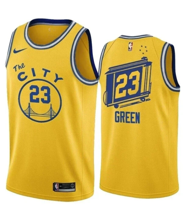 Regata NBA Golden State Warriors The City Nike Authentic Green 23 - Amarela