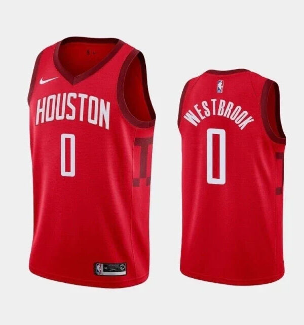Regata NBA Houston Rockets Nike Authentic Swingman Westbrook 0 - Vermelha