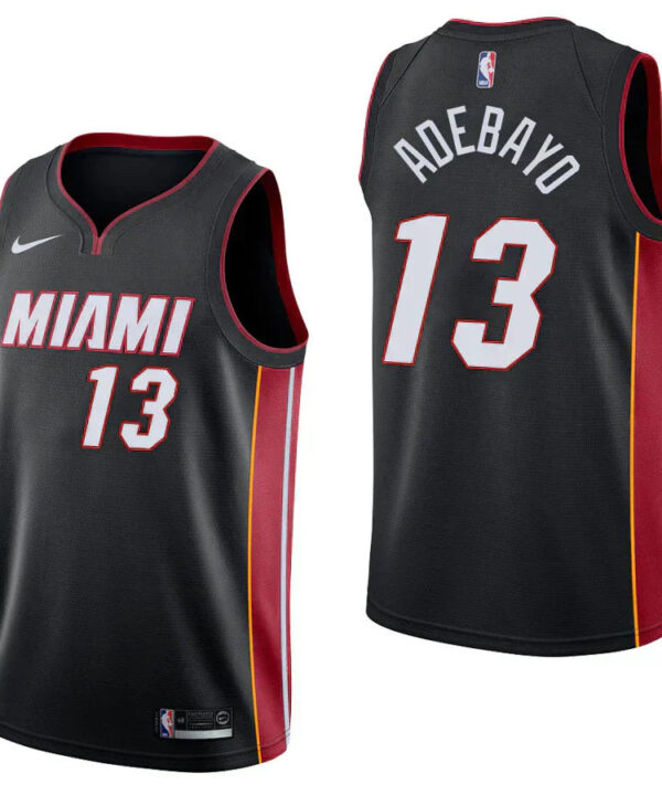 Regata NBA Miami Heat Nike Authentic Adebayo 13 - Preta e Vermelha