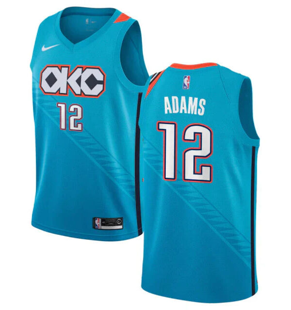 Regata NBA Oklahoma City Thunder City Edition 18/19 Nike Authentic Swingman Adams 12 - Azul