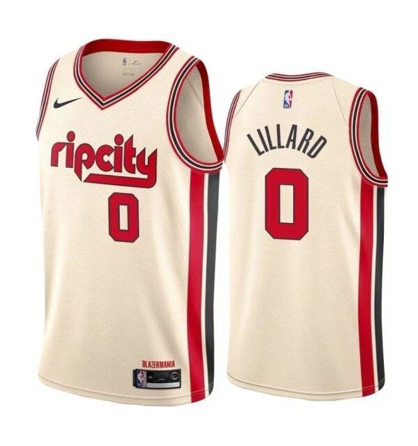 Regata NBA Portland Trail Blazers City Edition 19/20 Nike Authentic Swingman Lillard 0 - Bege