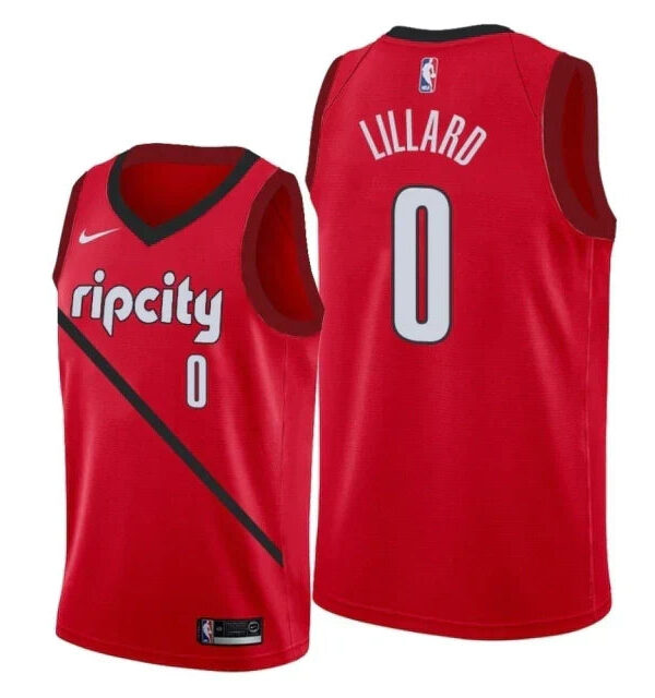 Regata NBA Portland Trail Blazers Edition 19/20 Nike Authentic Swingman Lillard 0 - Vermelha