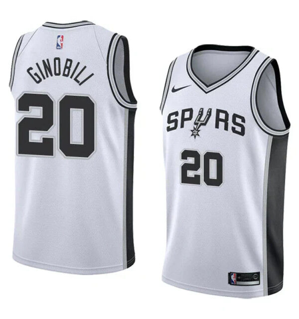 Regata NBA San Antonio Spurs Nike Authentic Swingman Ginobili 20 - Branca