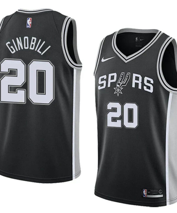 Regata NBA San Antonio Spurs Nike Authentic Ginobili 20 - Preta