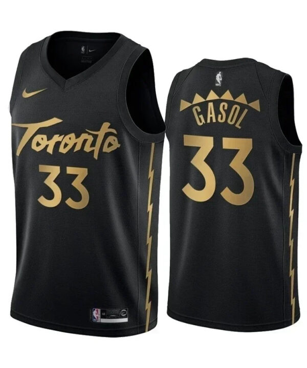 Regata NBA Toronto Raptors City Edition Nike Swingman Authentic Gasol 33 - Preta