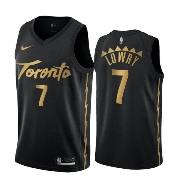 Regata NBA Toronto Raptors City Edition Nike Swingman Authentic Lowry 7 - Preta