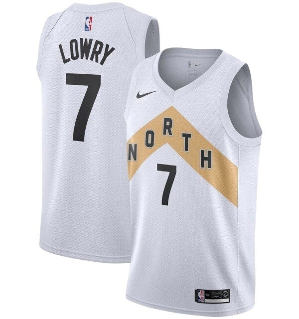 Regata NBA Toronto Raptors Nike Authentic Swingman Lowry 7- Branca