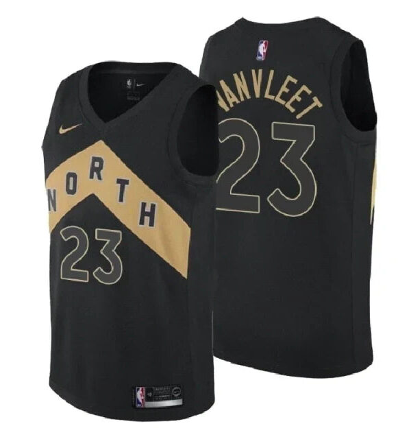 Regata NBA Toronto Raptors Nike Authentic Swingman VanVleet 23 - Preta e Dourada