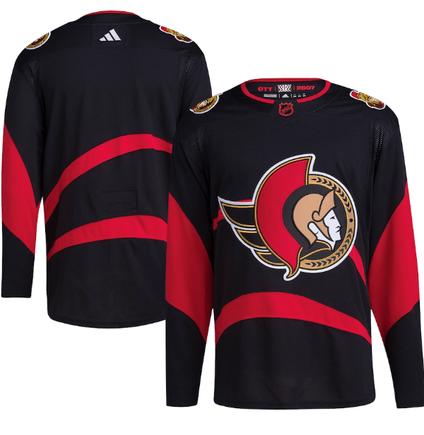 Camisa NHL Ottawa Senators Reverse Retrô 2.0 Jersey Preta
