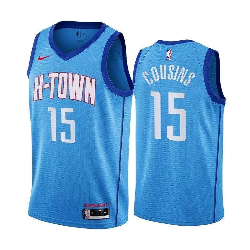 Regata NBA Houston Rockets City 20/21 Edition Nike Authentic Swingman Cousins 15 - Azul