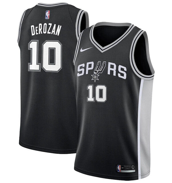 Regata NBA San Antonio Spurs Nike Authentic DeRozan 10 - Preta
