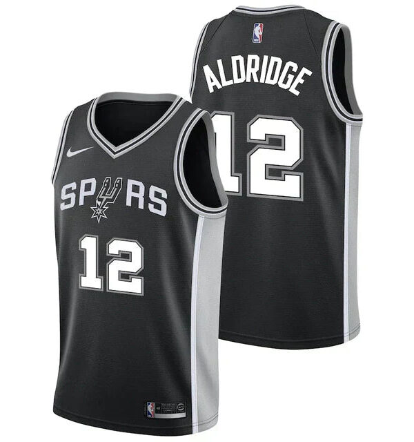 Regata NBA San Antonio Spurs Nike Authentic Aldridge 12 - Preta