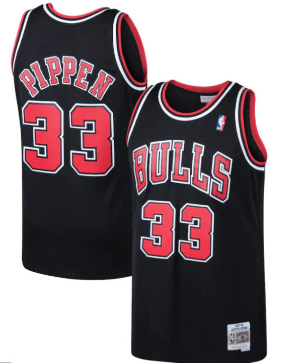 Regata NBA Chicago Bulls Retrô 1997 - 1998 Mitchell & Ness Authentic Pippen 33 - Preta
