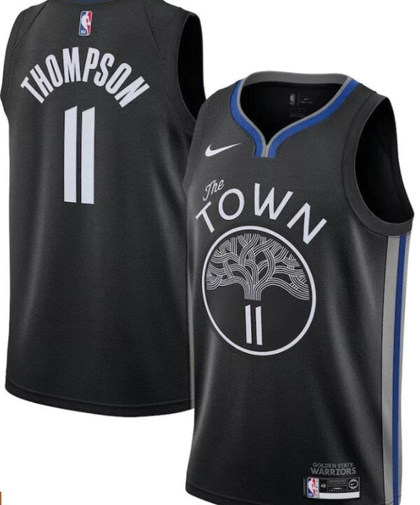 Regata NBA Golden State Warriors The Town Nike Authentic Swingman Thompson 11 - Preta