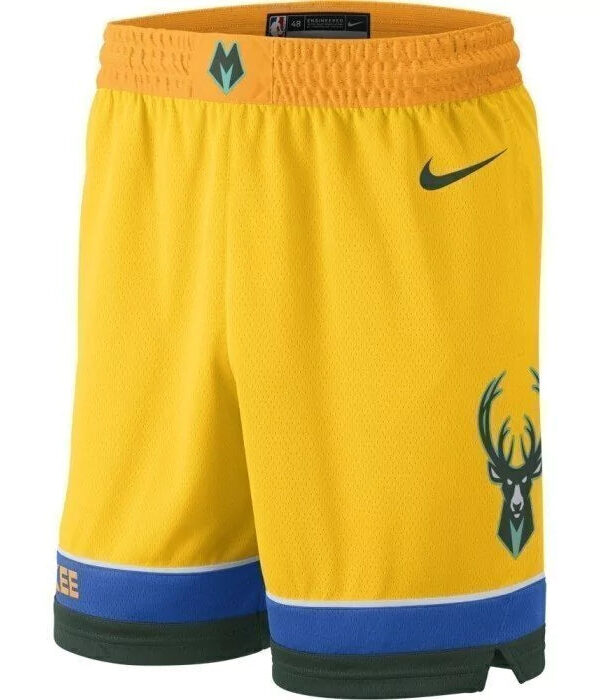 Bermuda NBA Milwaukee Bucks City Nike Authentic - Amarela