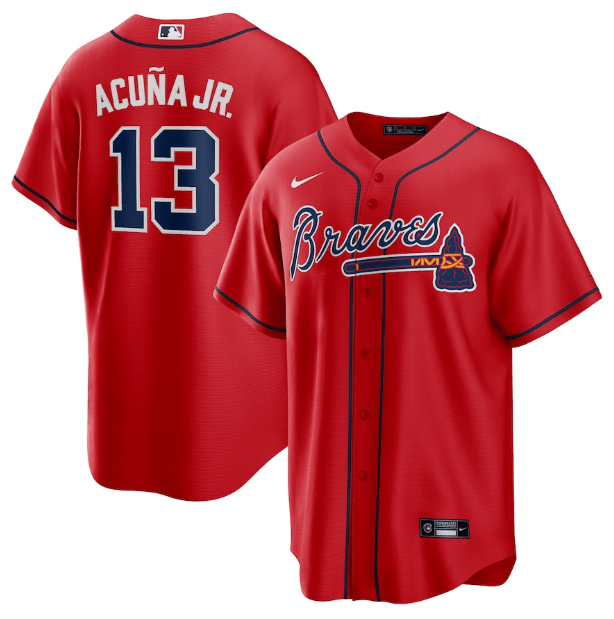 Jersey Atlanta Braves Vermelha Torcedor