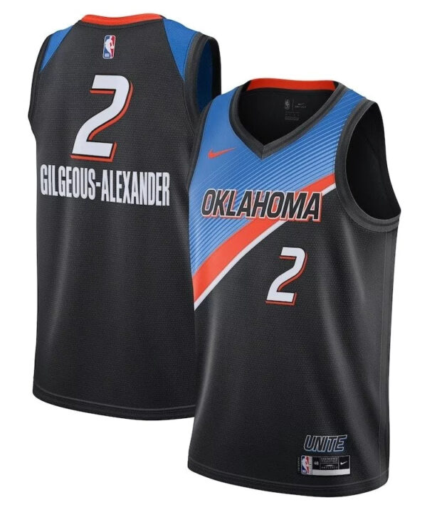 Regata NBA Oklahoma City Thunder Statement Edition 20/21 Nike Authentic Swingman Gilgeous Alexander 2 - Preta