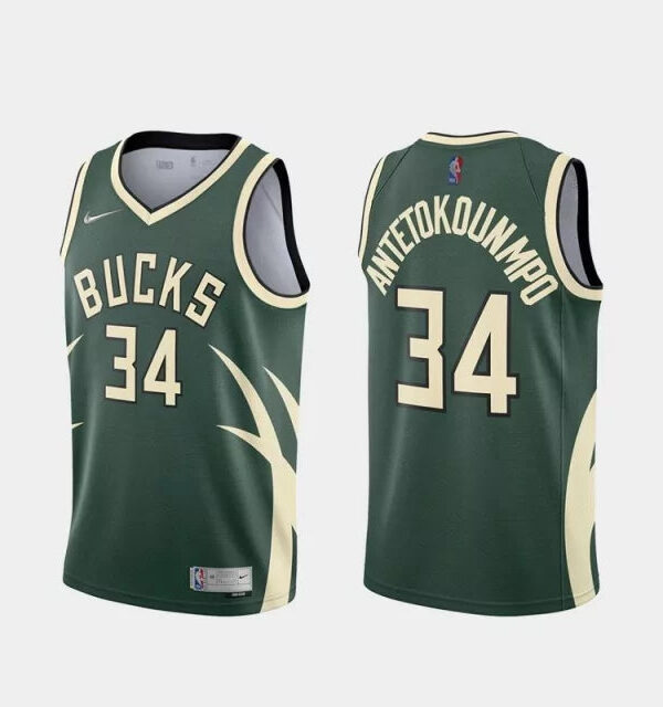 Regata NBA Milwaukee Bucks Nike Authentic Antetokounmpo 34 - Verde