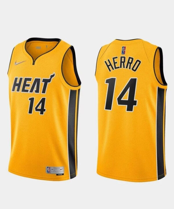 Regata NBA Miami Heat Edition 20/21 Nike Authentic Herro 14 - Amarela