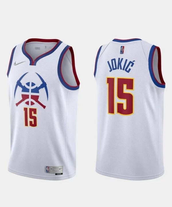 Regata NBA Denver Nuggets Edition 20/21 Nike Authentic Jokic 15 - Branca