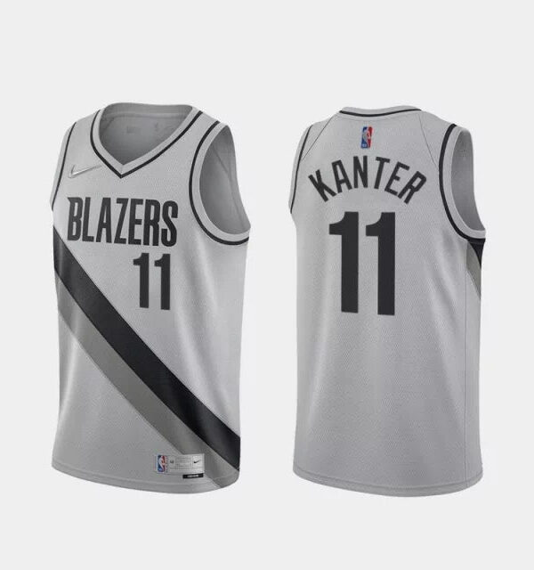 Regata NBA Portland Trail Blazers City Edition 20/21 Nike Authentic Swingman Kanter 11 - Branca